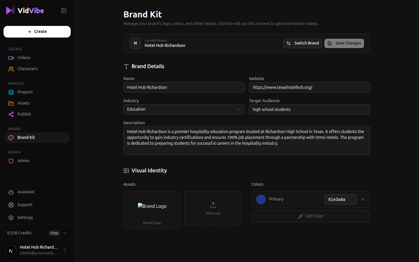 Brand Kit page