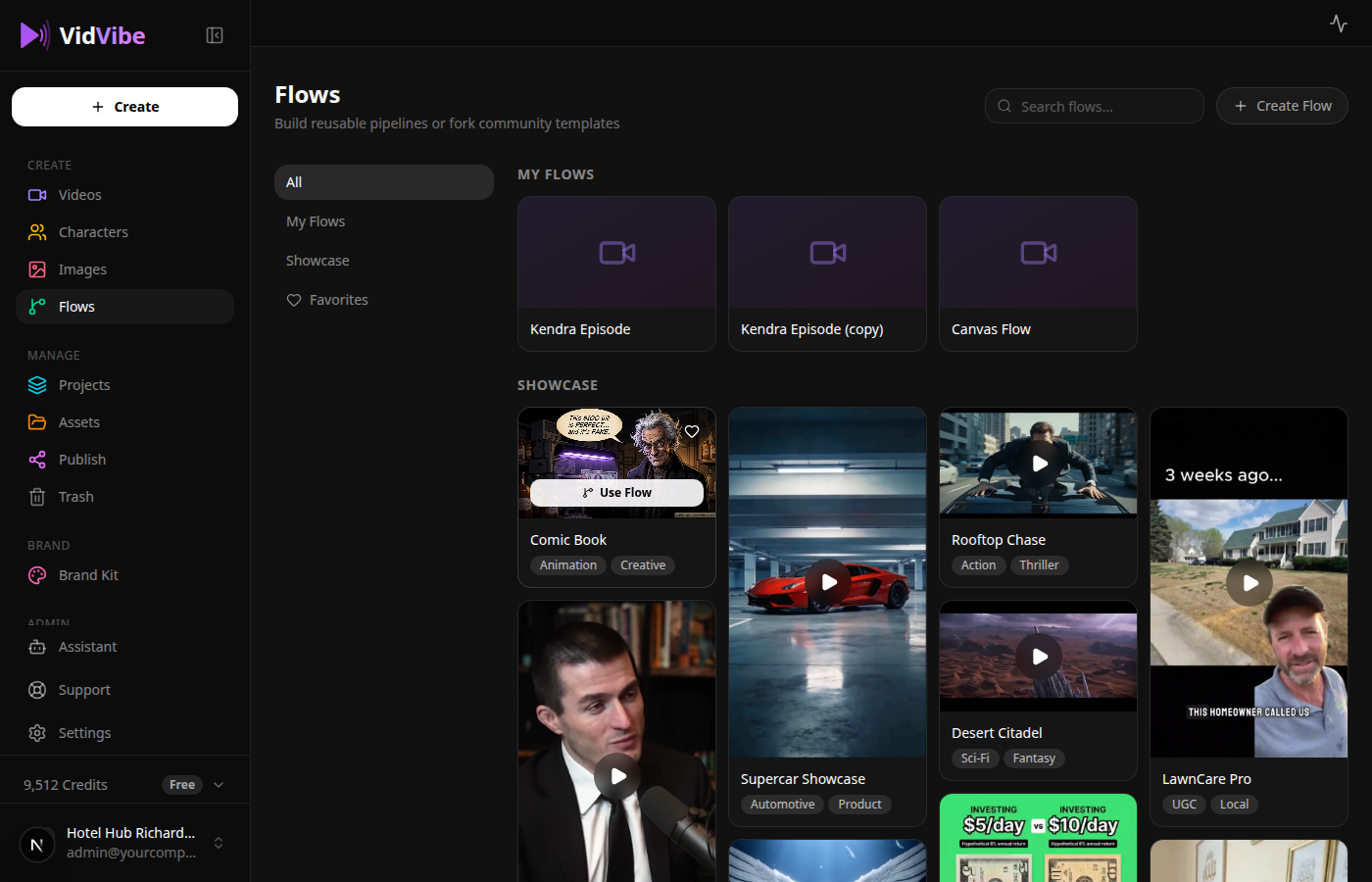 Flows page