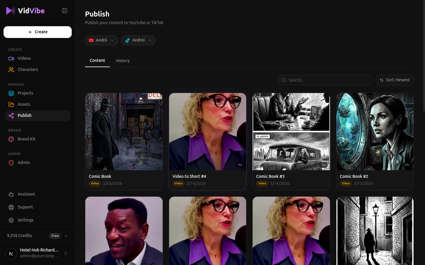 Publish page
