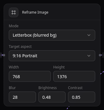 Reframe Image node